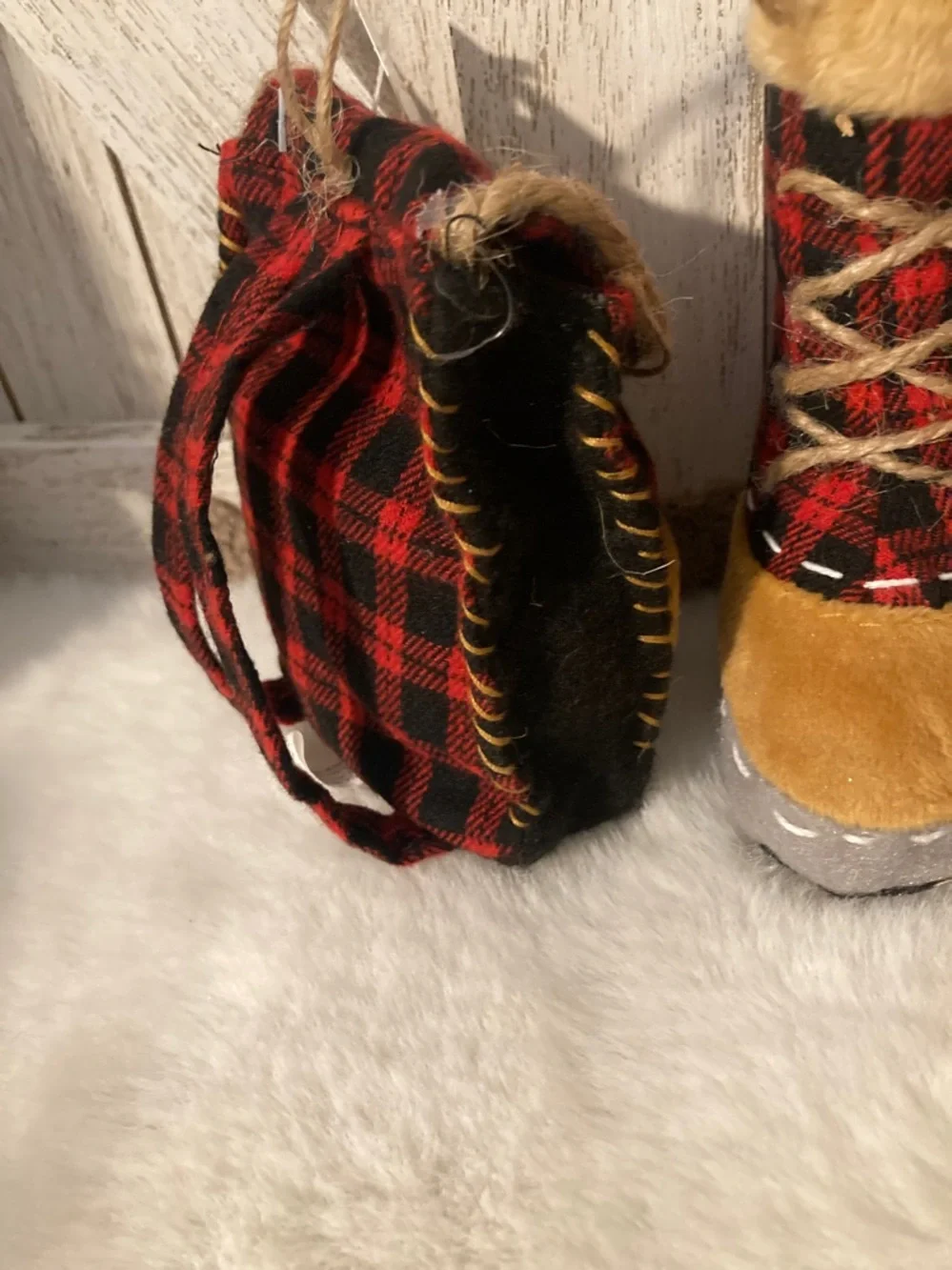 Buffalo Check Backpack, Boots and Hat Ornaments